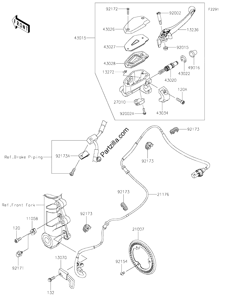 Diagrama de FRONT MASTER CYLINDER