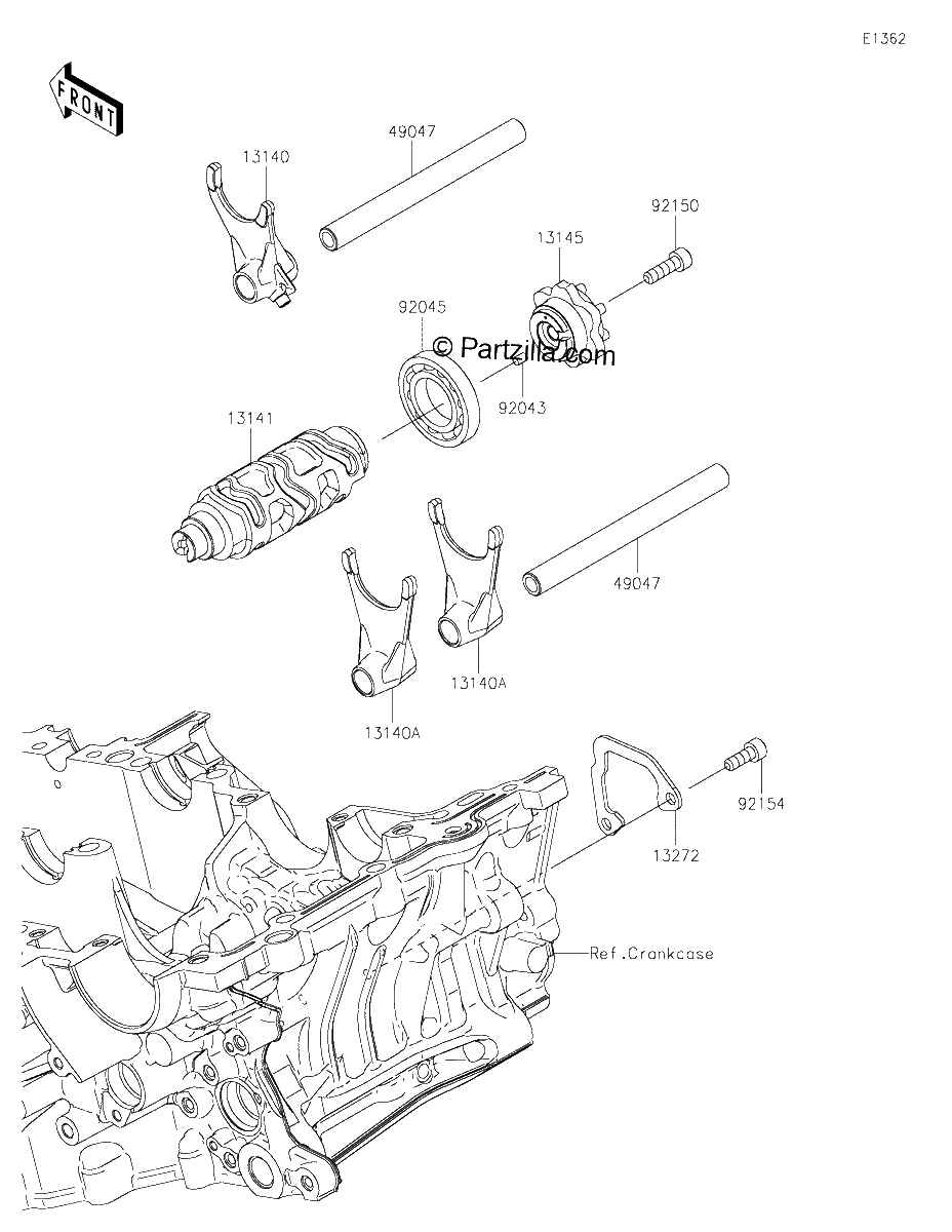 Diagrama de GEAR CHANGE DRUM SHIFT FORK S