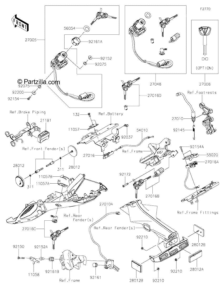 Diagrama de IGNITION SWITCH LOCKS REFLECTORS
