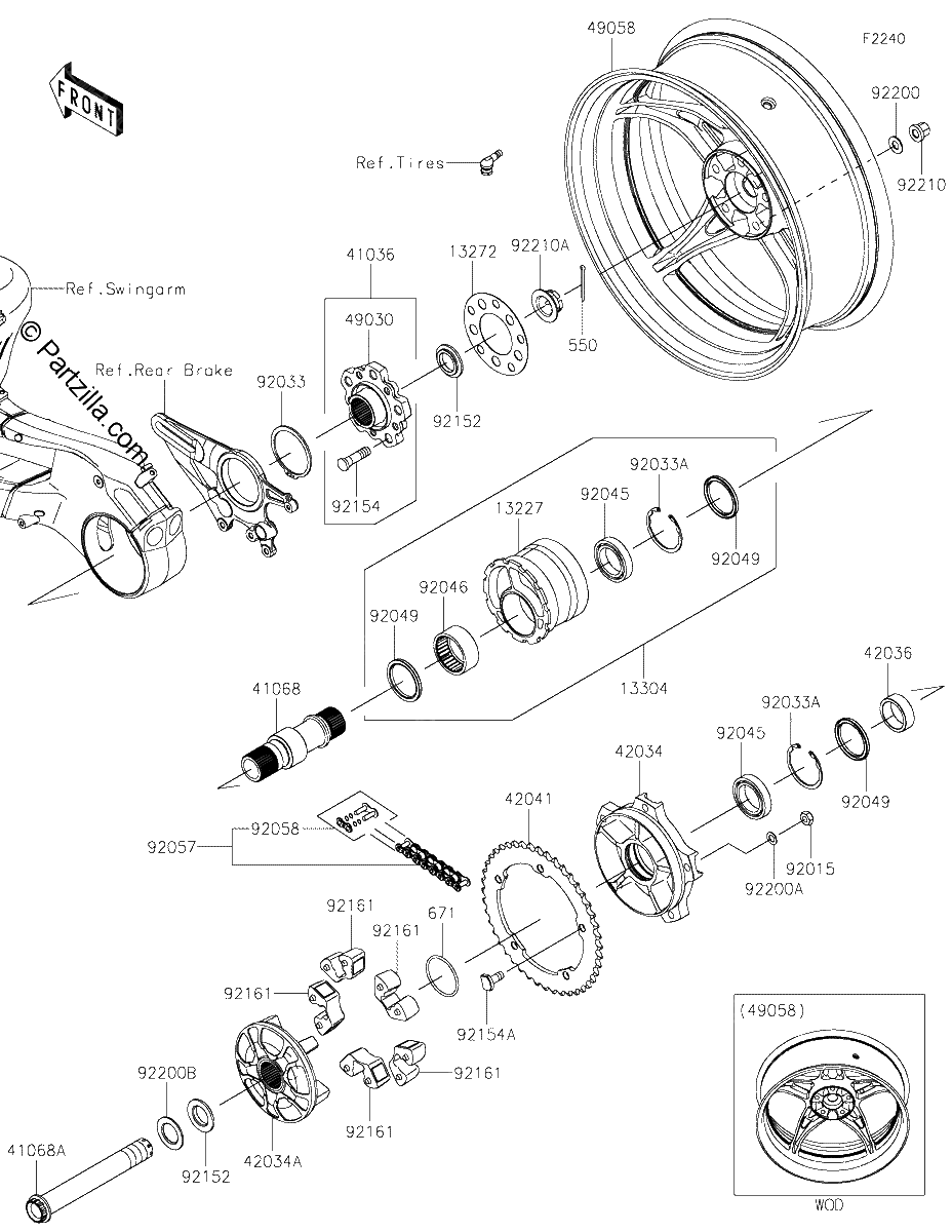 Diagrama de REAR WHEEL CHAIN