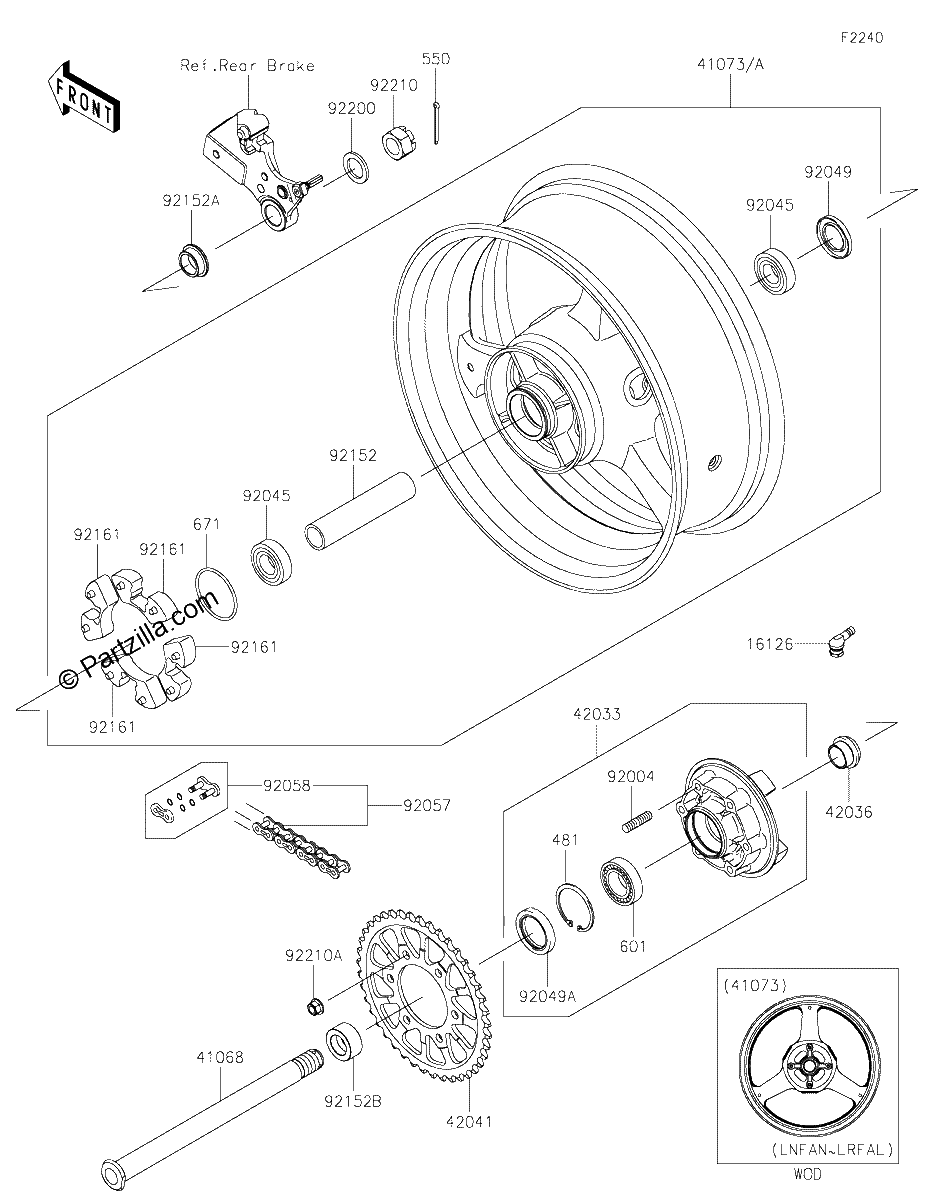 Diagrama de REAR WHEEL CHAIN