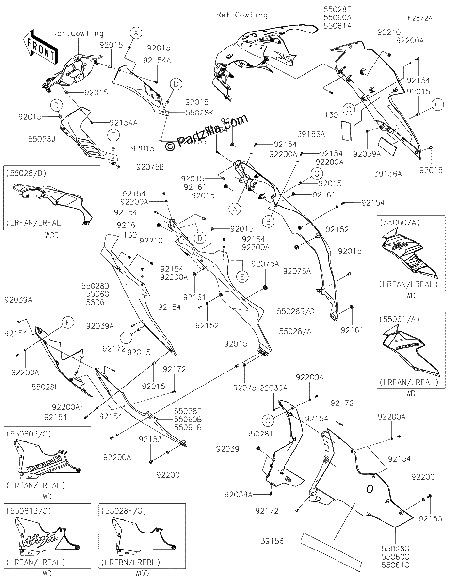Diagrama de COWLING LOWERS LRFAN LRFBL