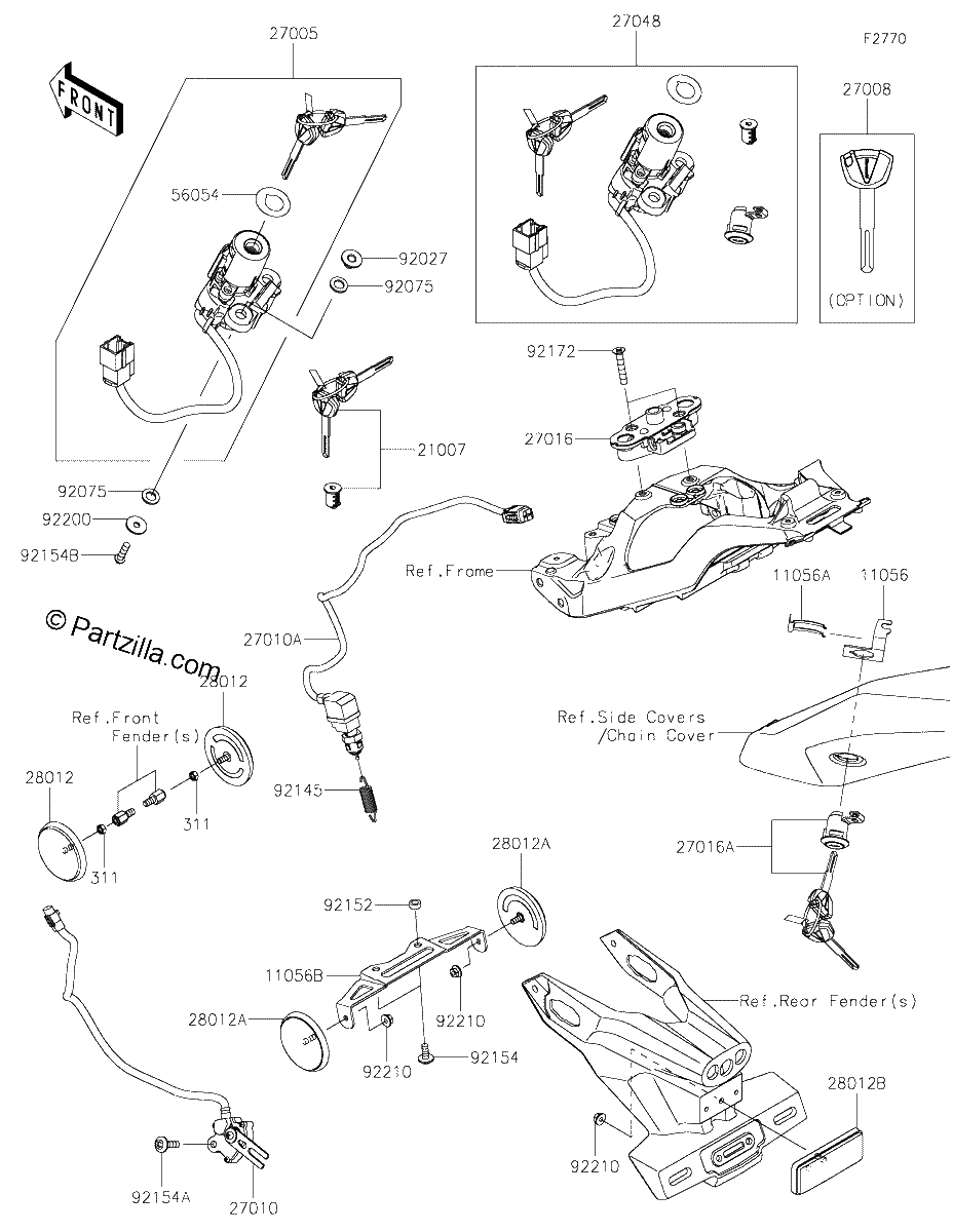 Diagrama de IGNITION SWITCH LOCKS REFLECTORS
