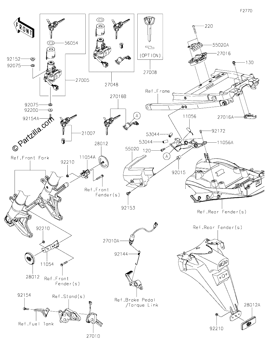 Diagrama de IGNITION SWITCH LOCKS REFLECTORS