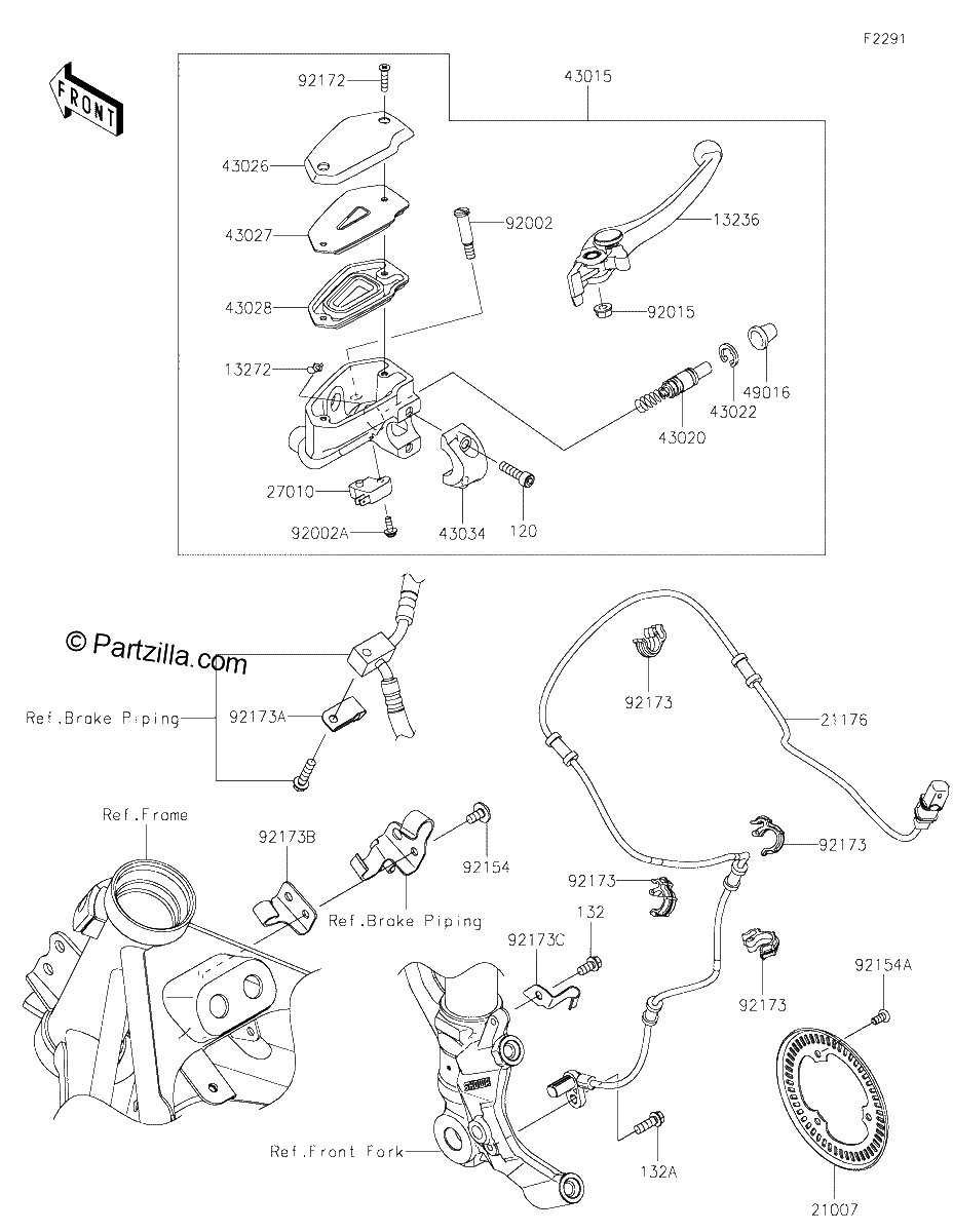 Diagrama de FRONT MASTER CYLINDER