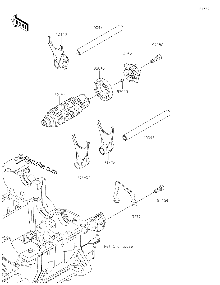 Diagrama de GEAR CHANGE DRUM SHIFT FORK S