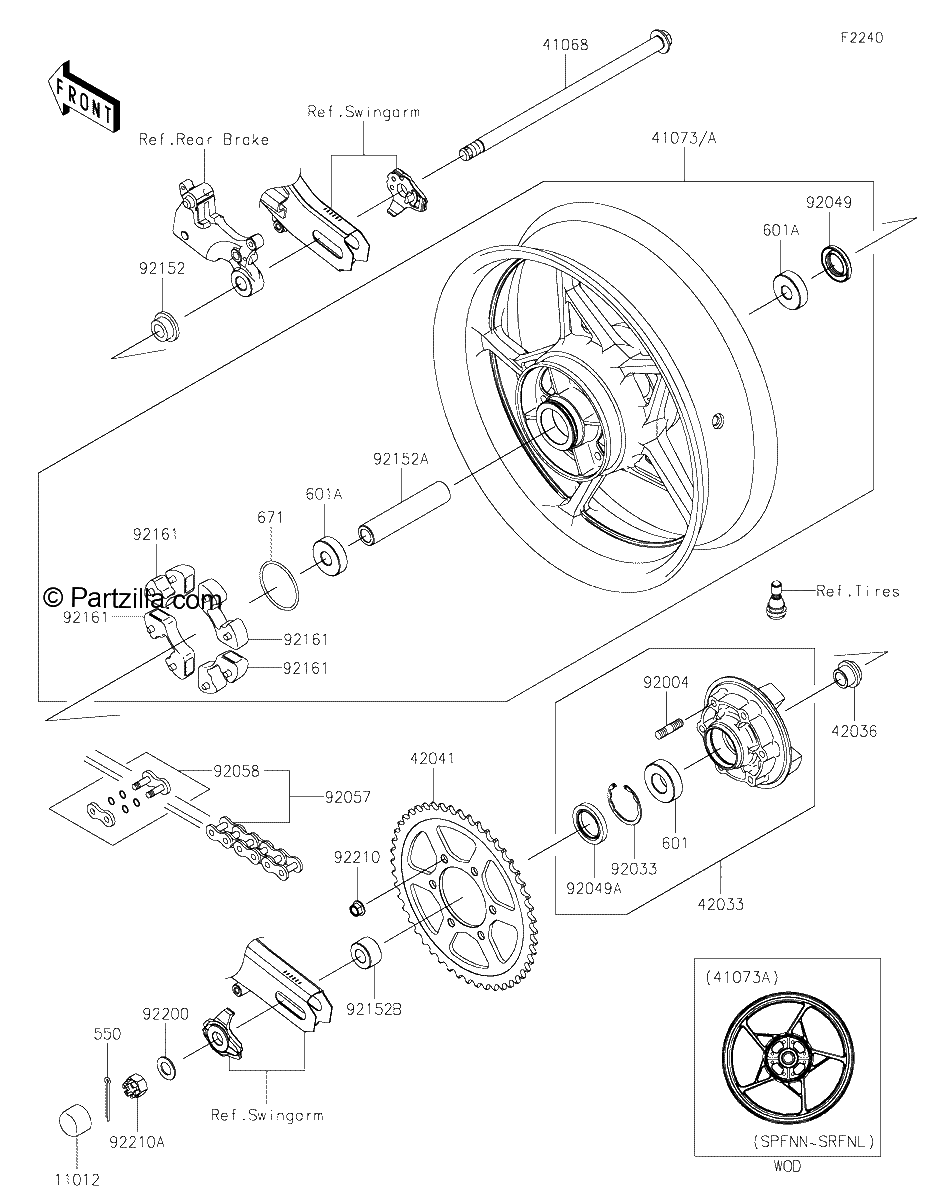 Diagrama de REAR WHEEL CHAIN
