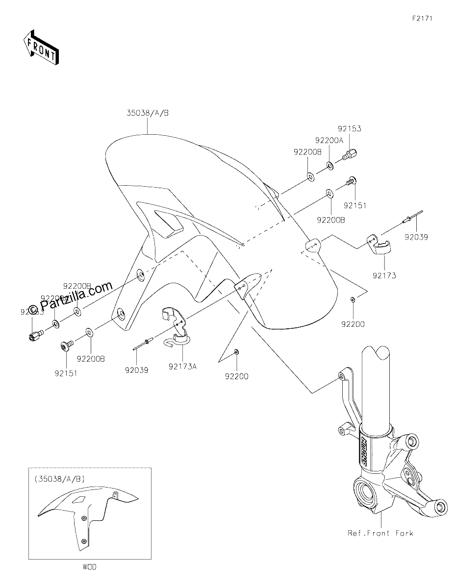 Diagrama de FRONT FENDER S