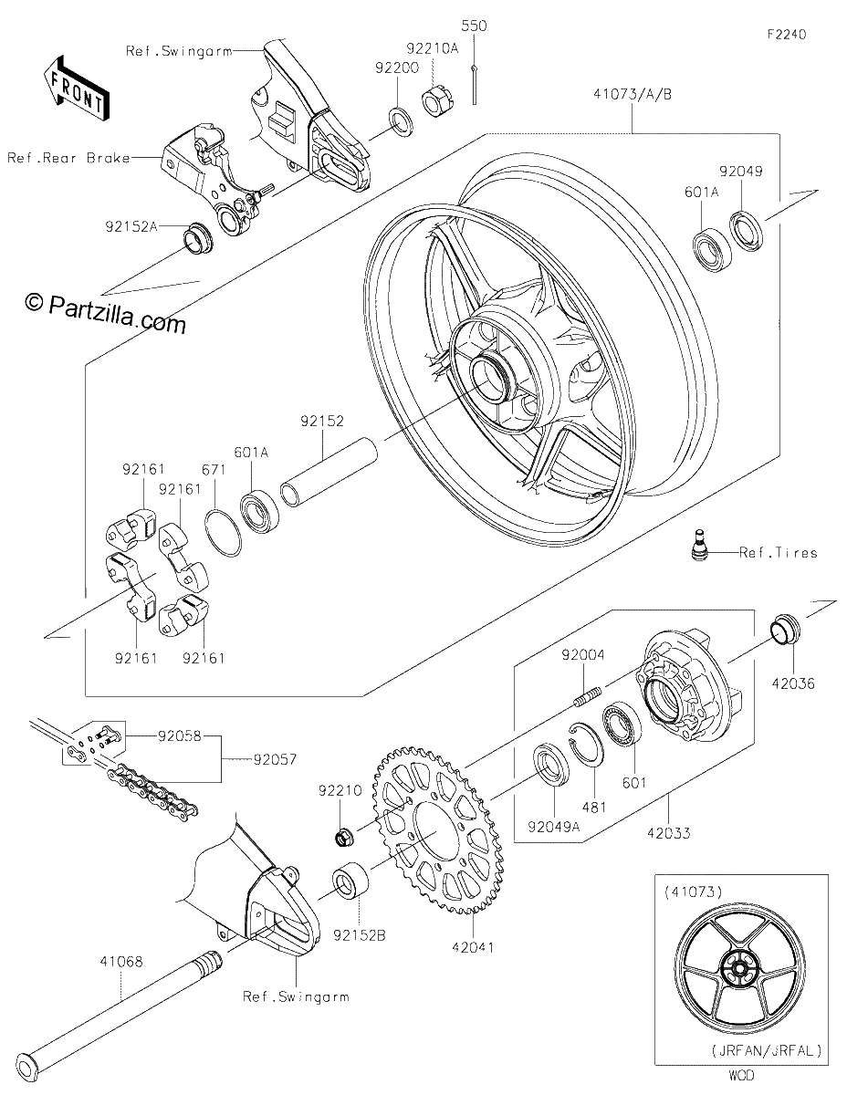 Diagrama de REAR WHEEL CHAIN