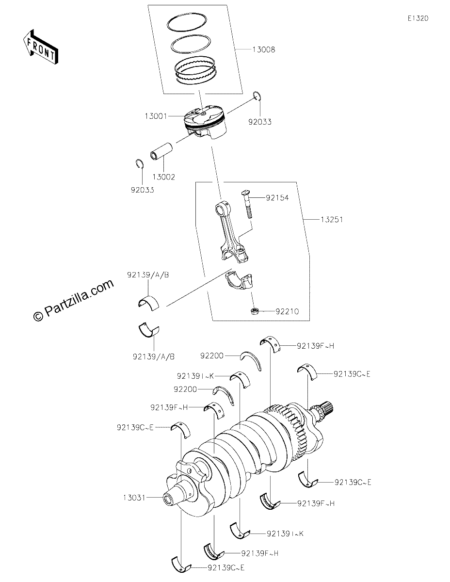 Diagrama de CRANKSHAFT PISTON S