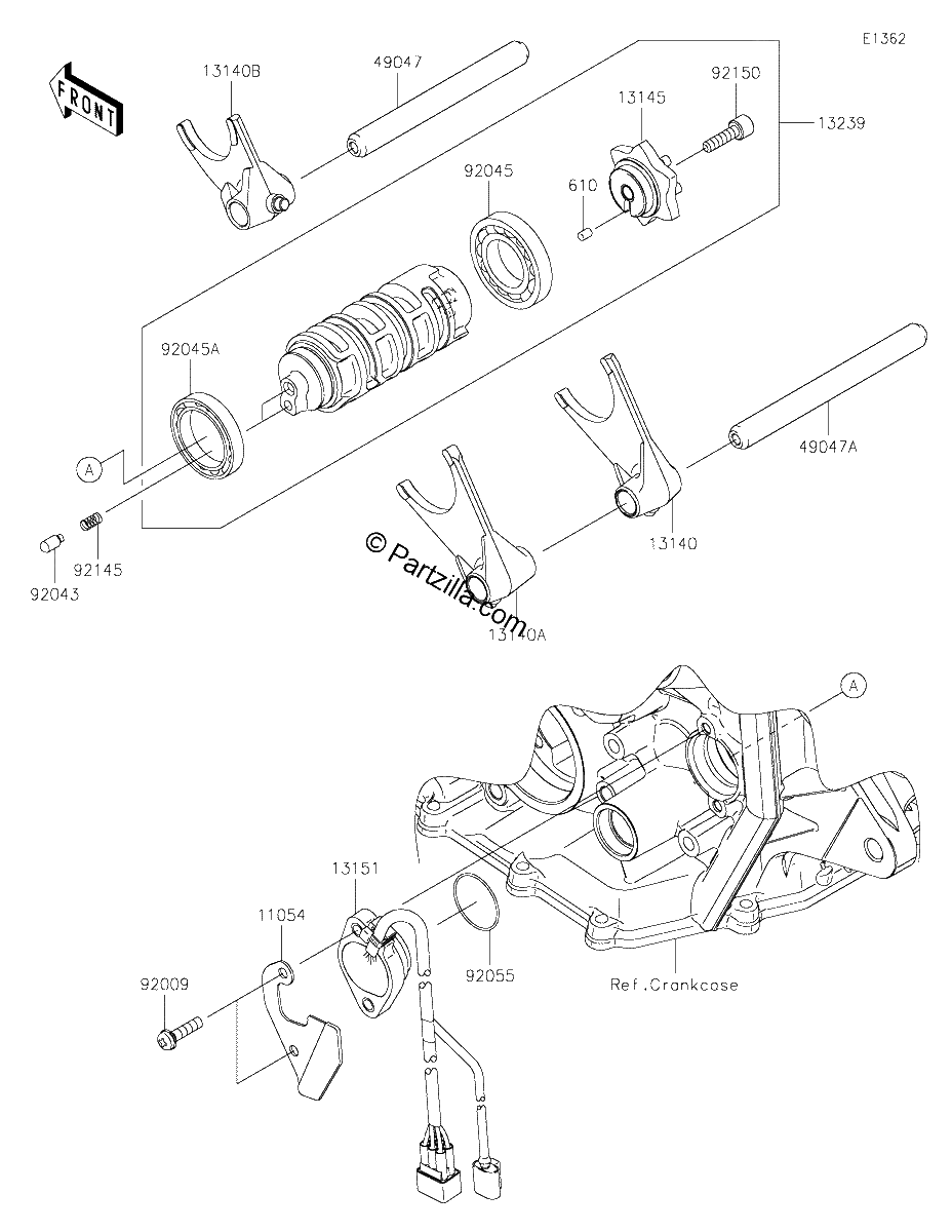 Diagrama de GEAR CHANGE DRUM SHIFT FORK S