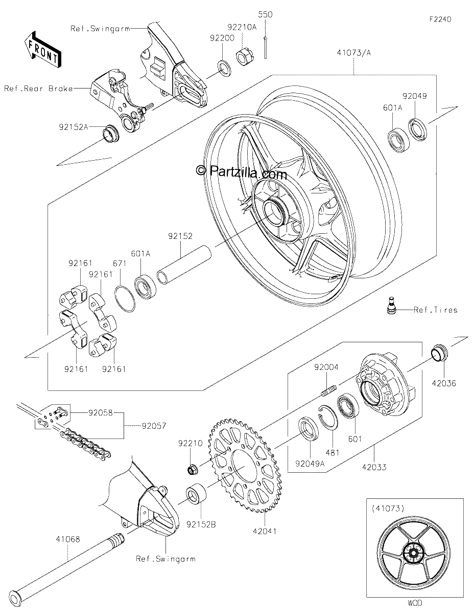 Diagrama de REAR WHEEL CHAIN