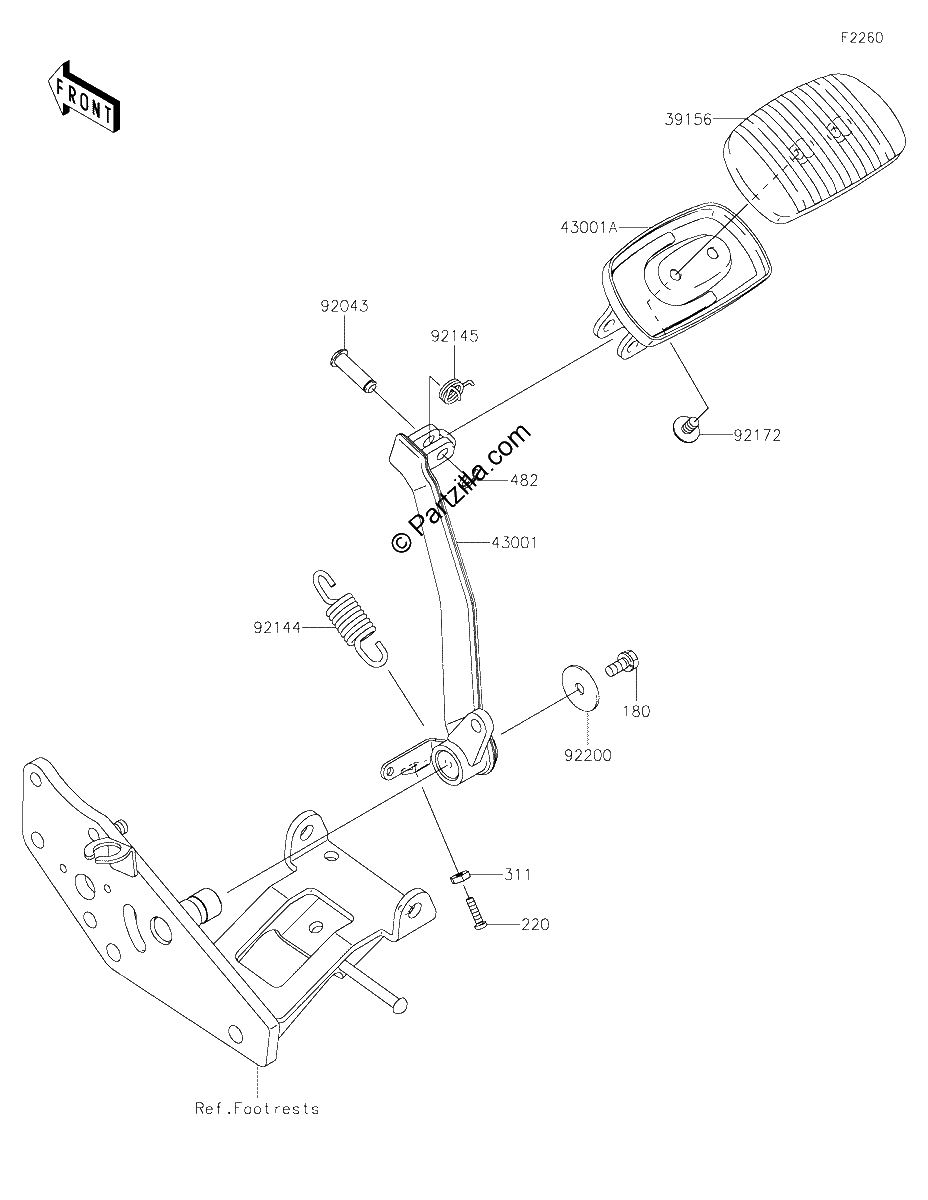 Diagrama de BRAKE PEDAL TORQUE LINK