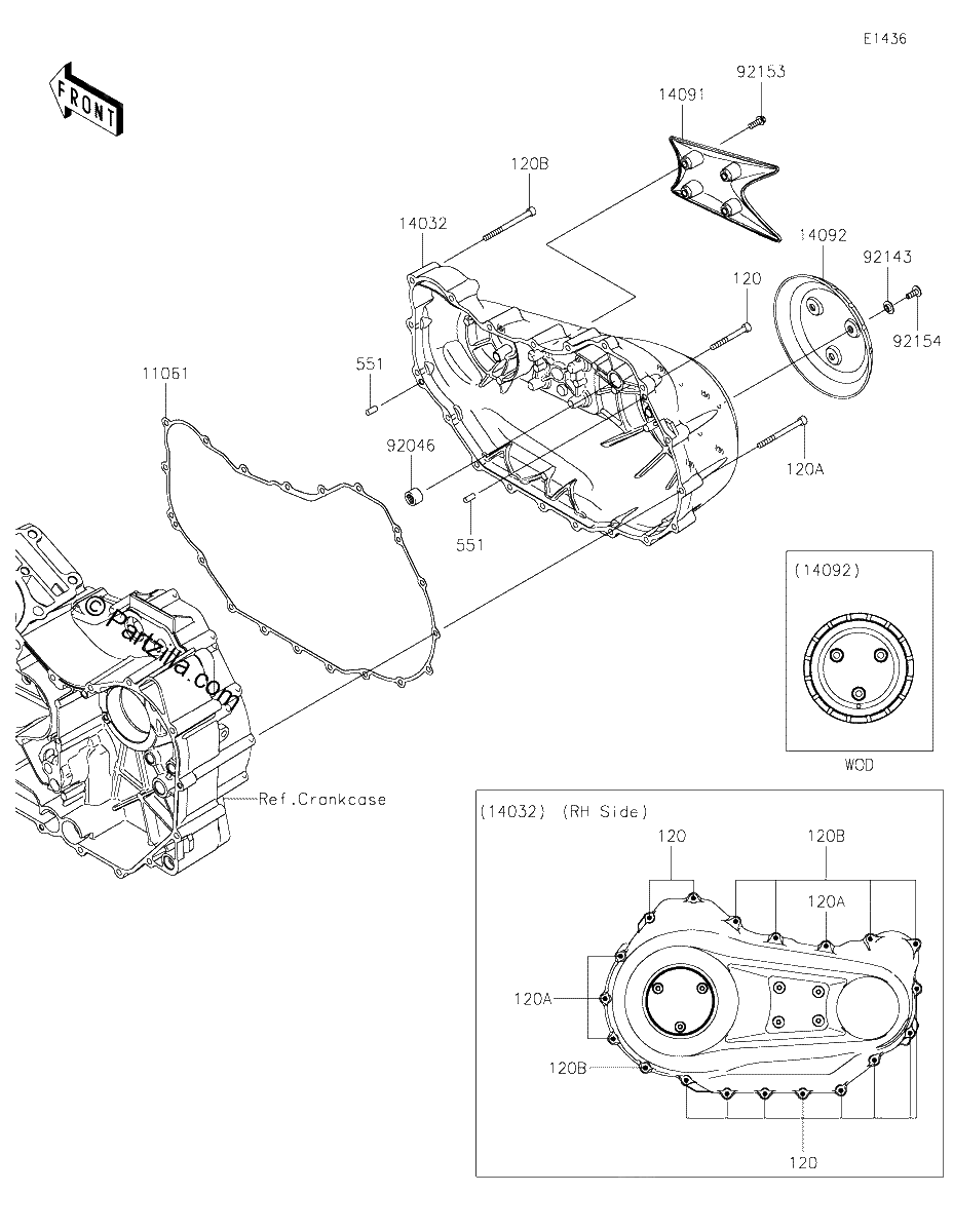 Diagrama de RIGHT ENGINE COVER S