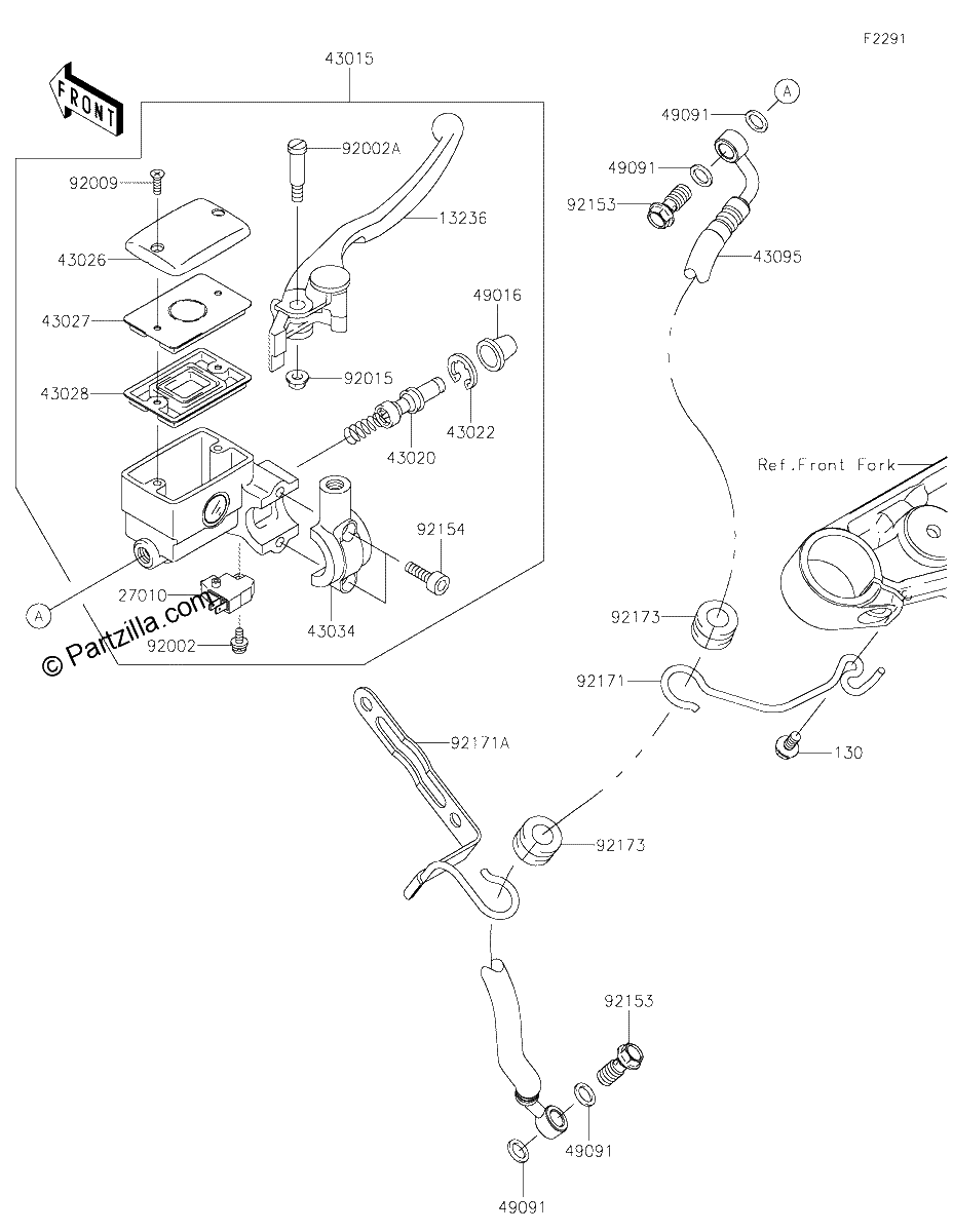 Diagrama de FRONT MASTER CYLINDER