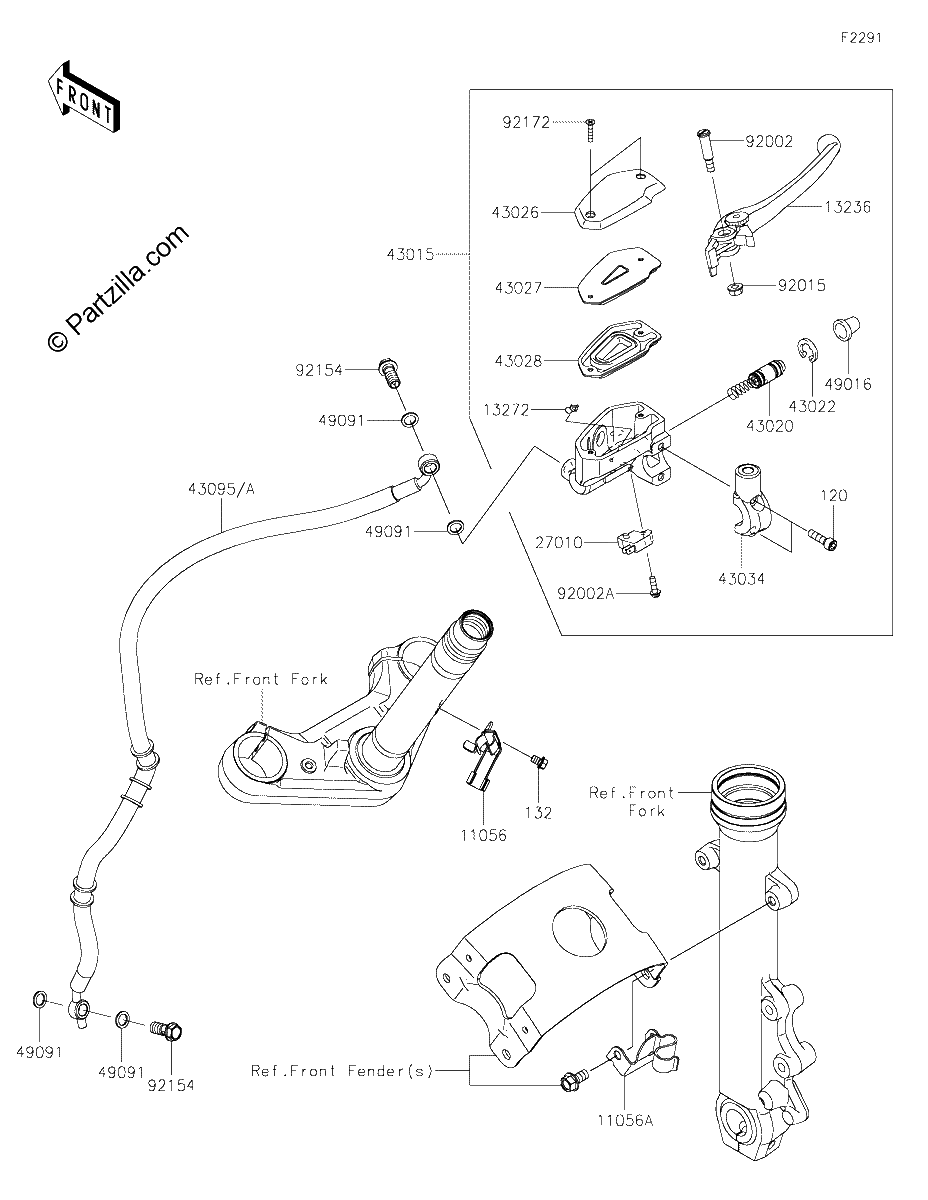 Diagrama de FRONT MASTER CYLINDER