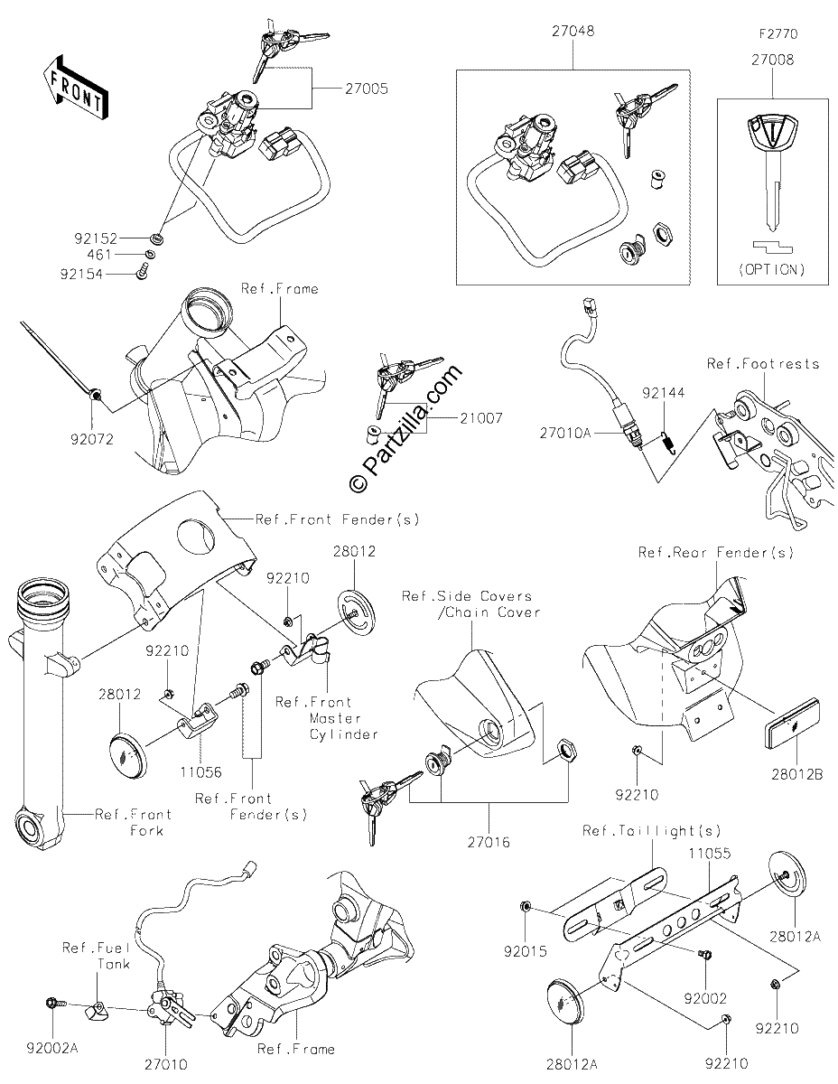 Diagrama de IGNITION SWITCH LOCKS REFLECTORS