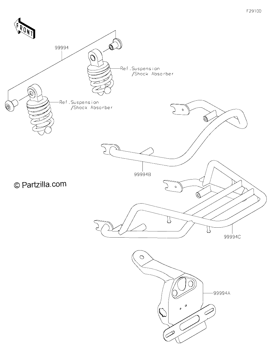 Diagrama de ACCESSORY RR CARRIER AND GRAB RAIL ETC