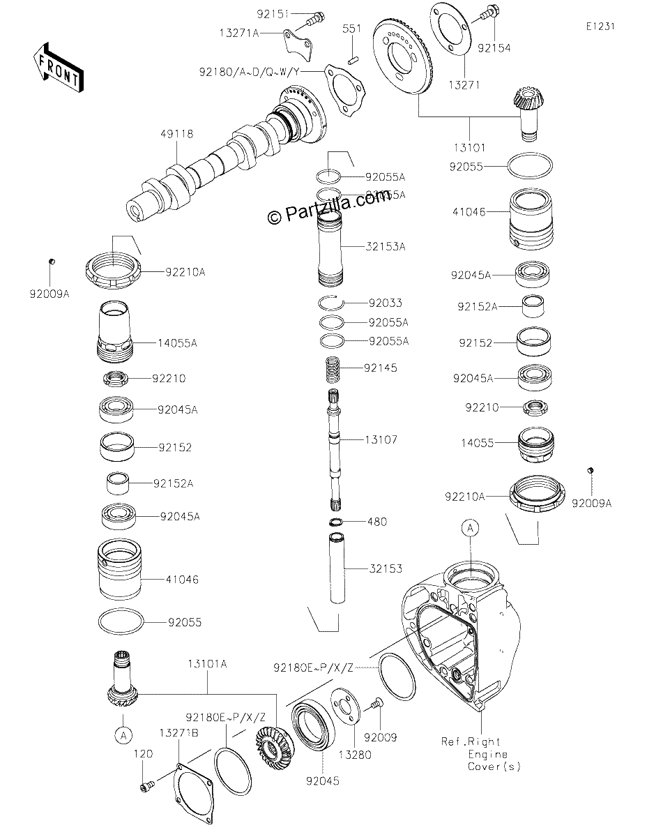Diagrama de CAMSHAFT S BEVEL GEAR