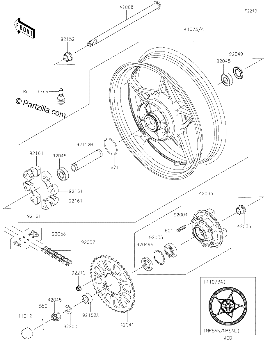 Diagrama de REAR WHEEL CHAIN