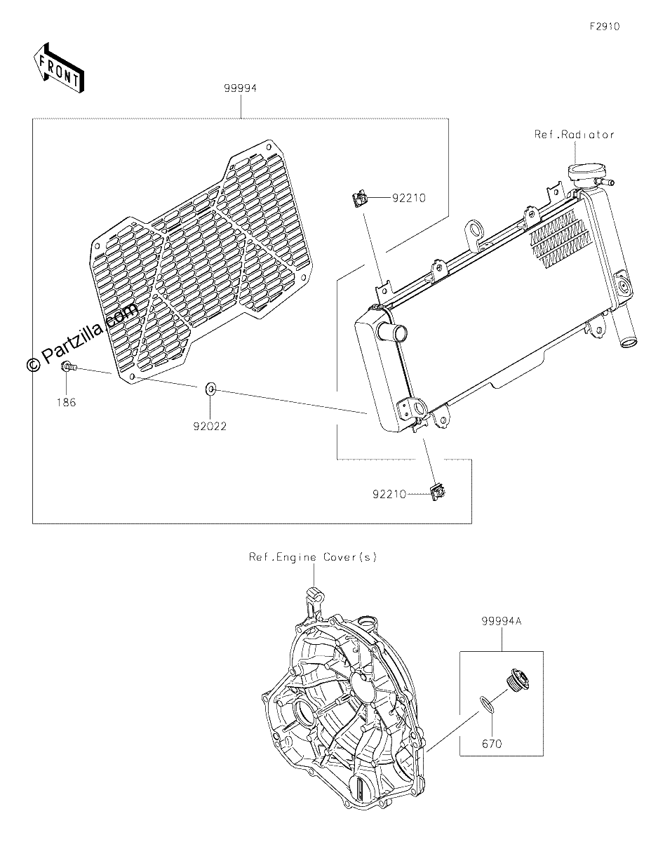 Diagrama de ACCESSORY RADIATOR SCREEN AND CAP