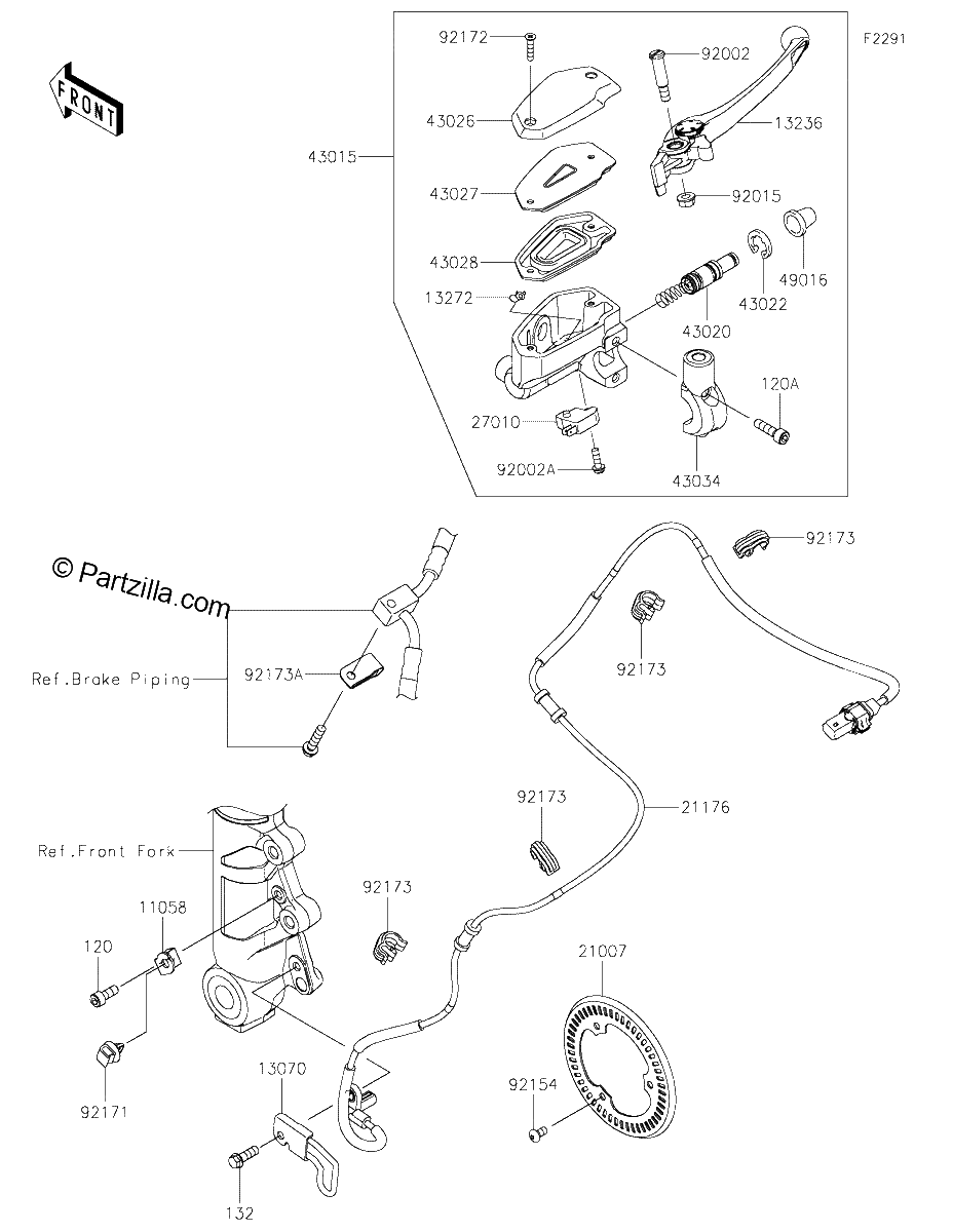 Diagrama de FRONT MASTER CYLINDER