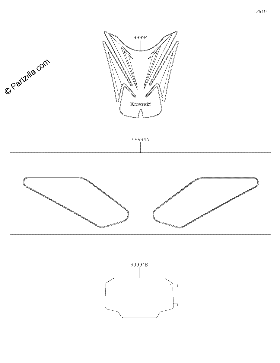 Diagrama de ACCESSORY TANK PADS AND METER FILM