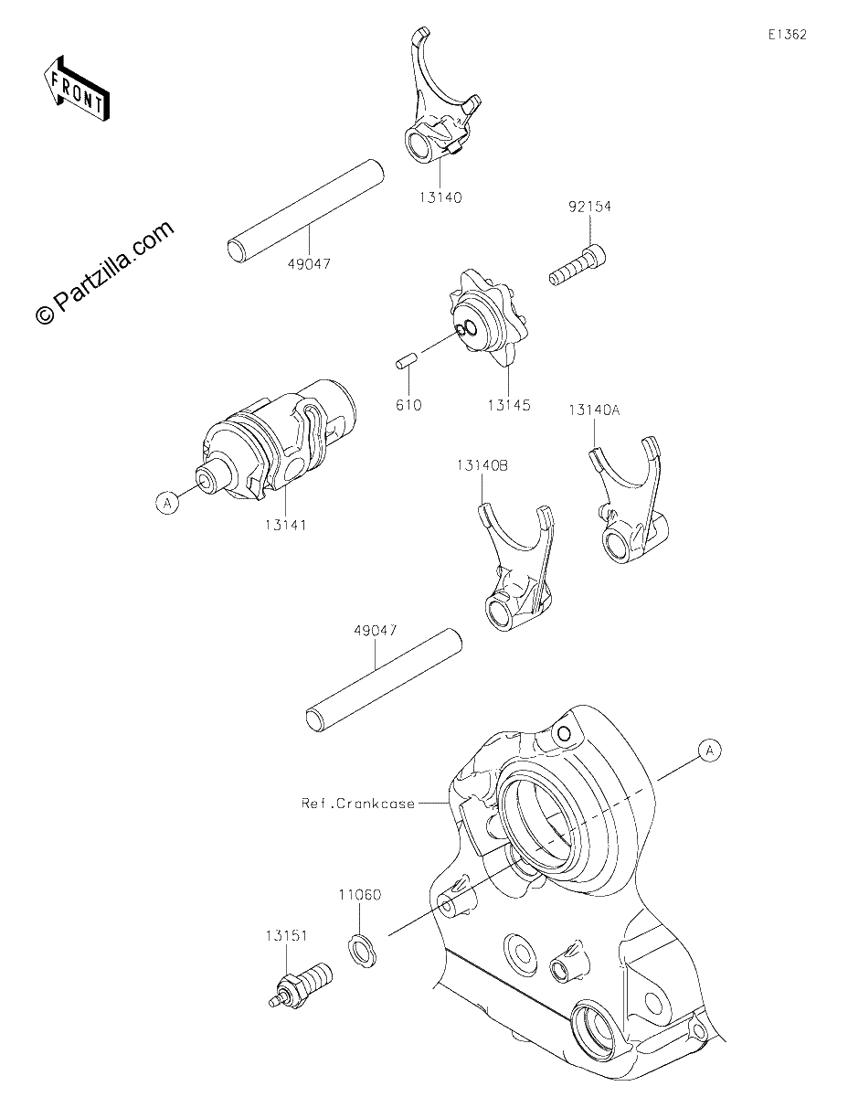 Diagrama de GEAR CHANGE DRUM SHIFT FORK S