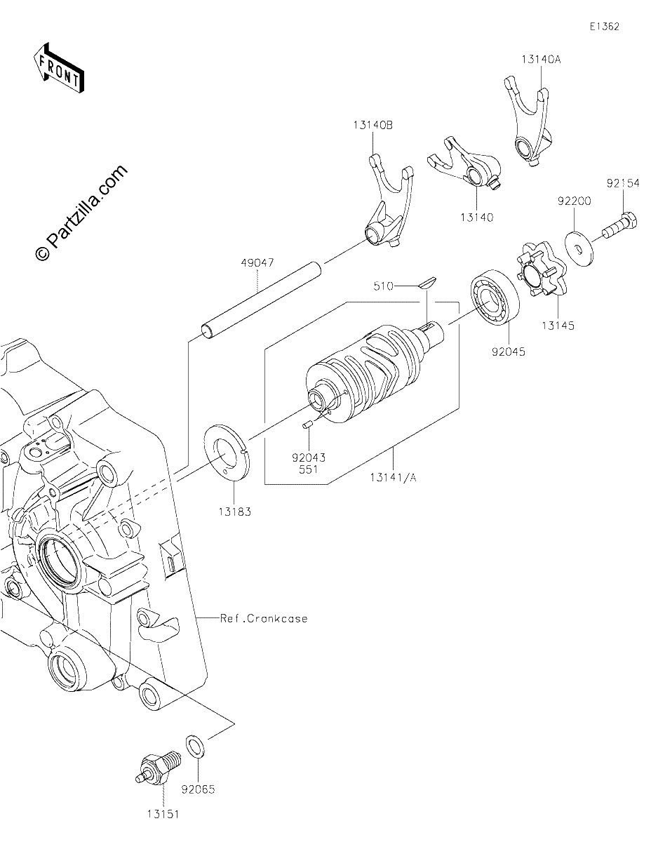 Diagrama de GEAR CHANGE DRUM SHIFT FORK S