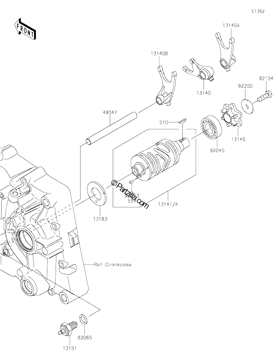 Diagrama de GEAR CHANGE DRUM SHIFT FORK S