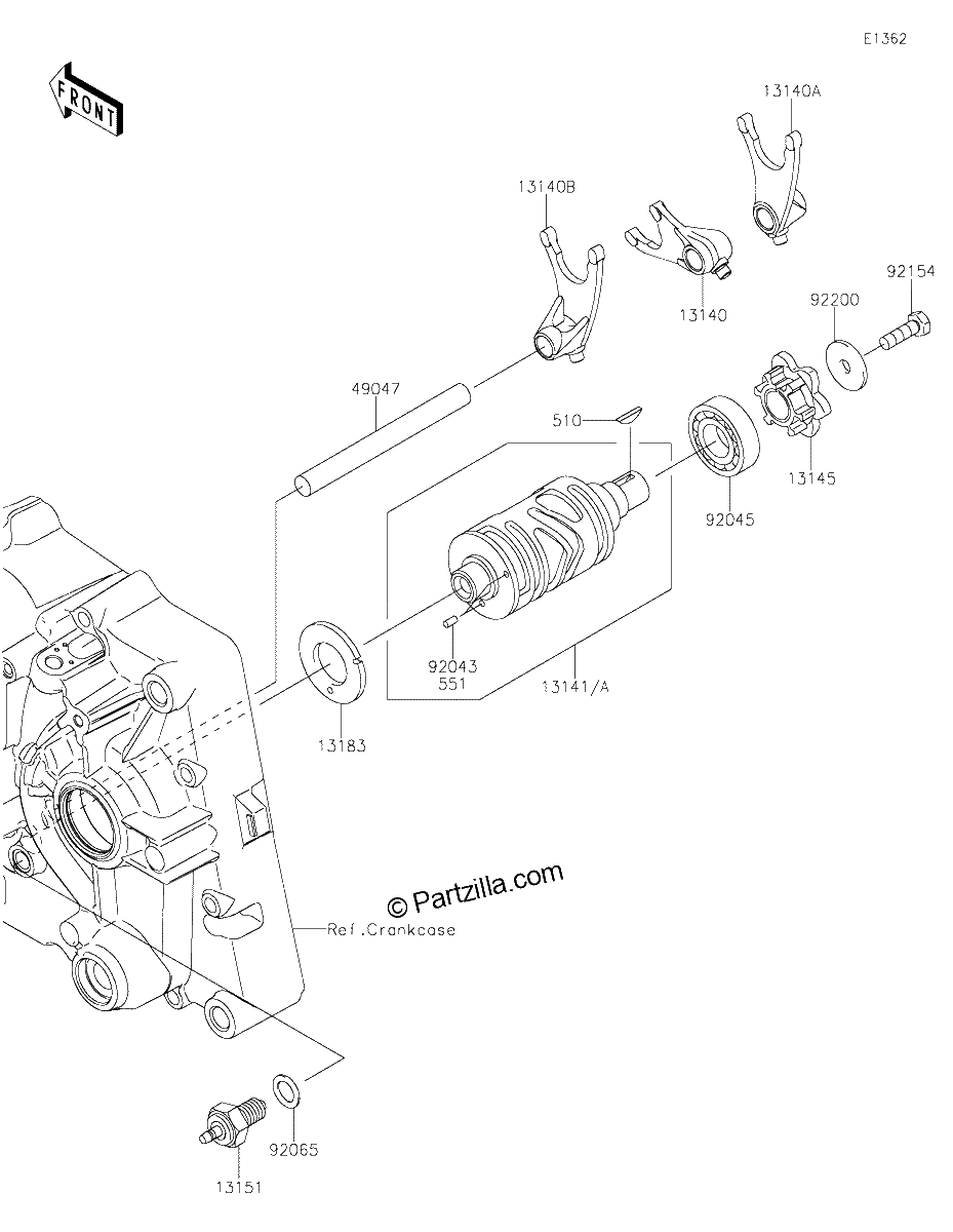 Diagrama de GEAR CHANGE DRUM SHIFT FORK S