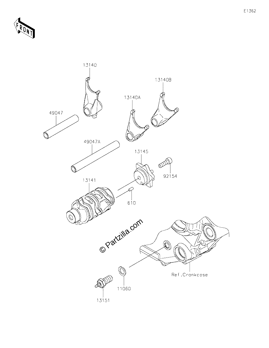 Diagrama de GEAR CHANGE DRUM SHIFT FORK S