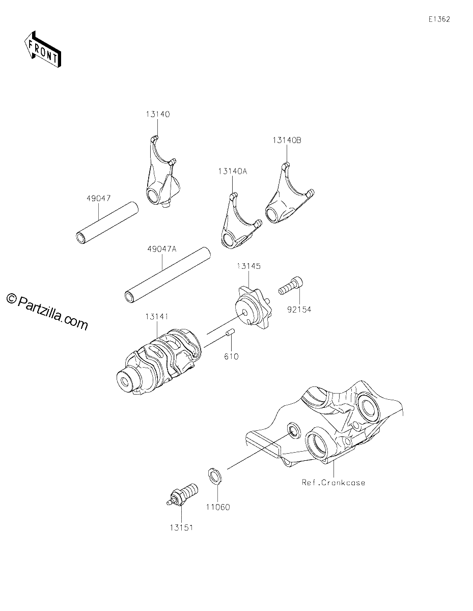 Diagrama de GEAR CHANGE DRUM SHIFT FORK S