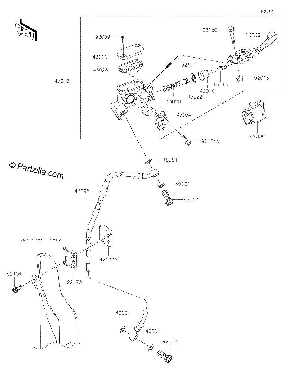 Diagrama de FRONT MASTER CYLINDER