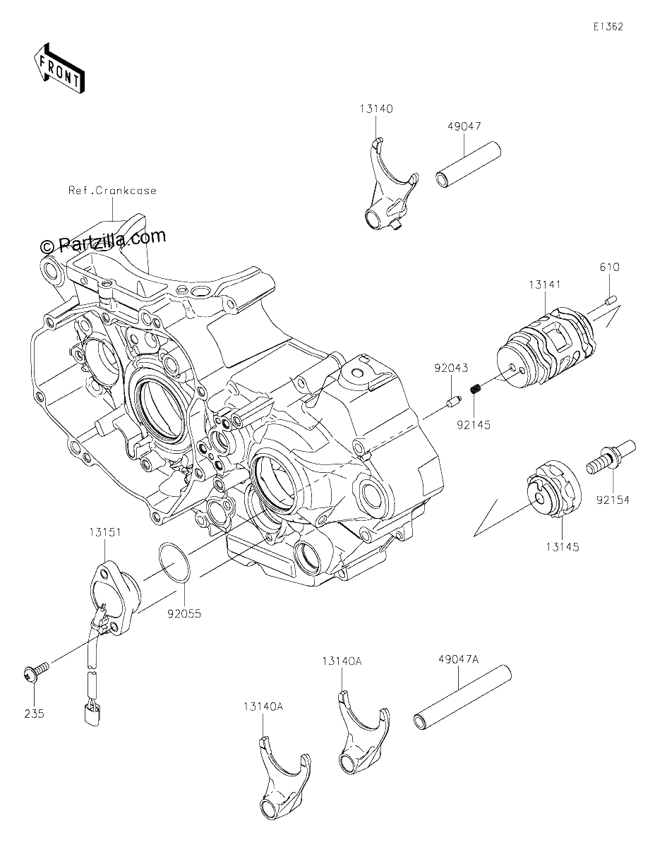Diagrama de GEAR CHANGE DRUM SHIFT FORK S
