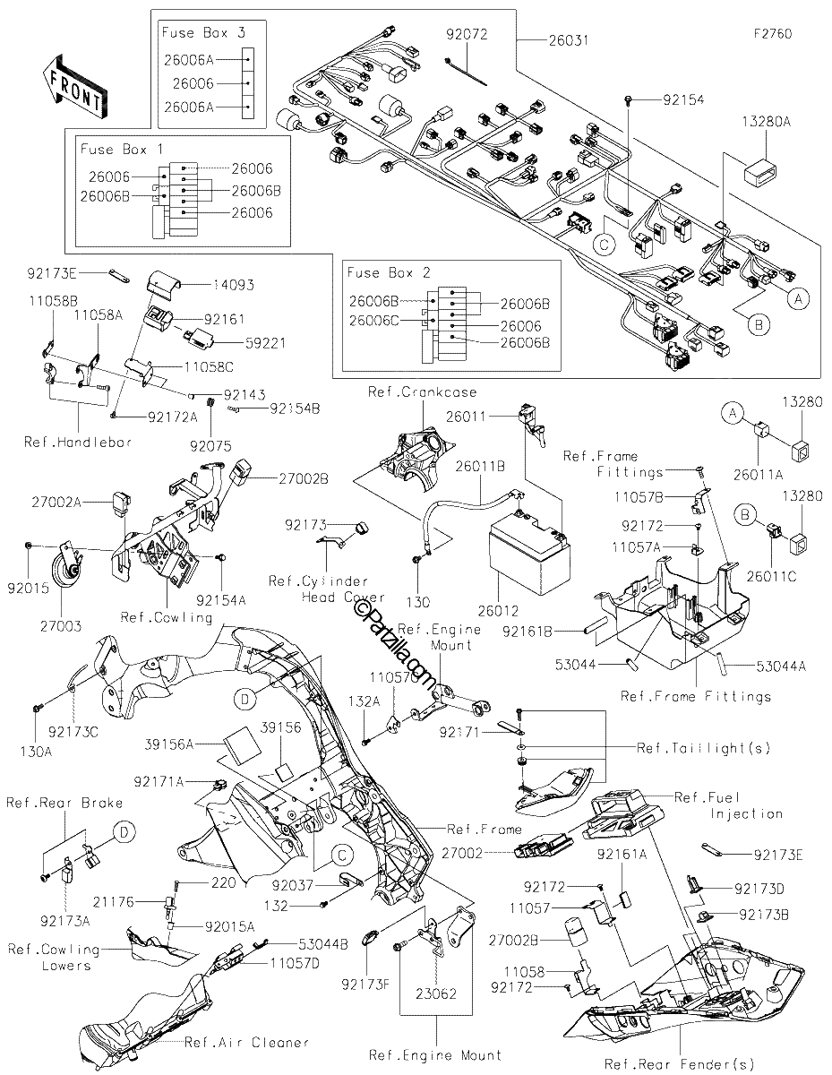 Diagrama de CHASSIS ELECTRICAL EQUIPMENT
