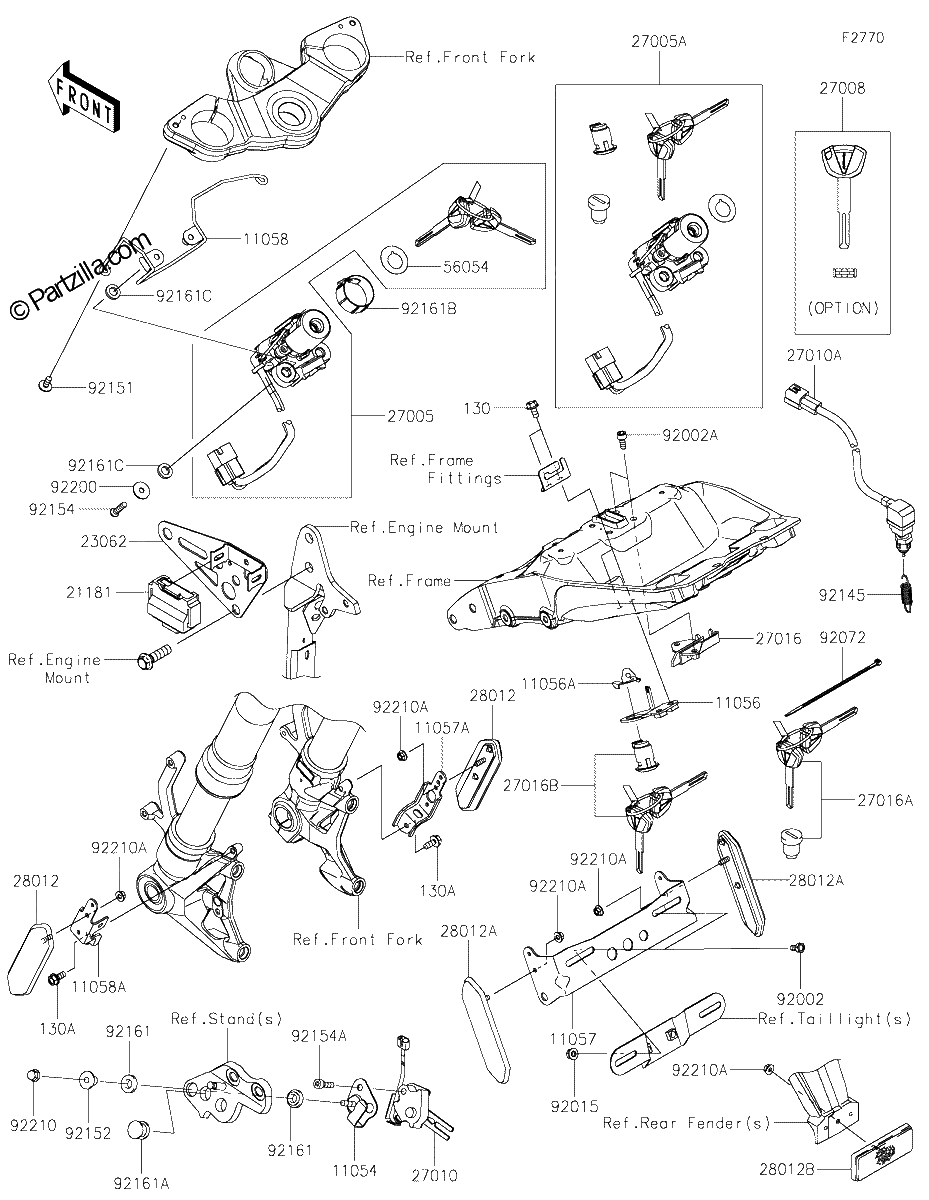 Diagrama de IGNITION SWITCH LOCKS REFLECTORS