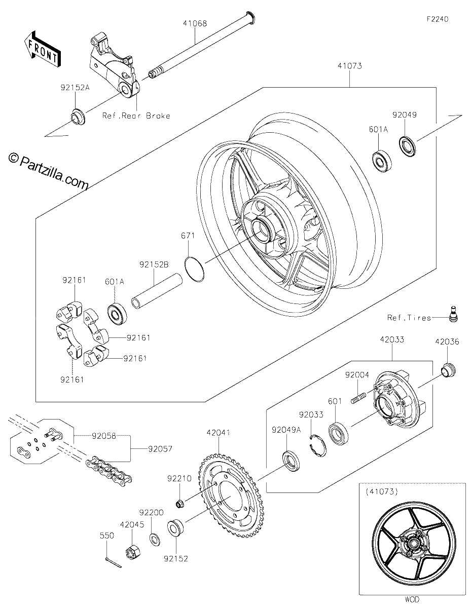Diagrama de REAR WHEEL CHAIN