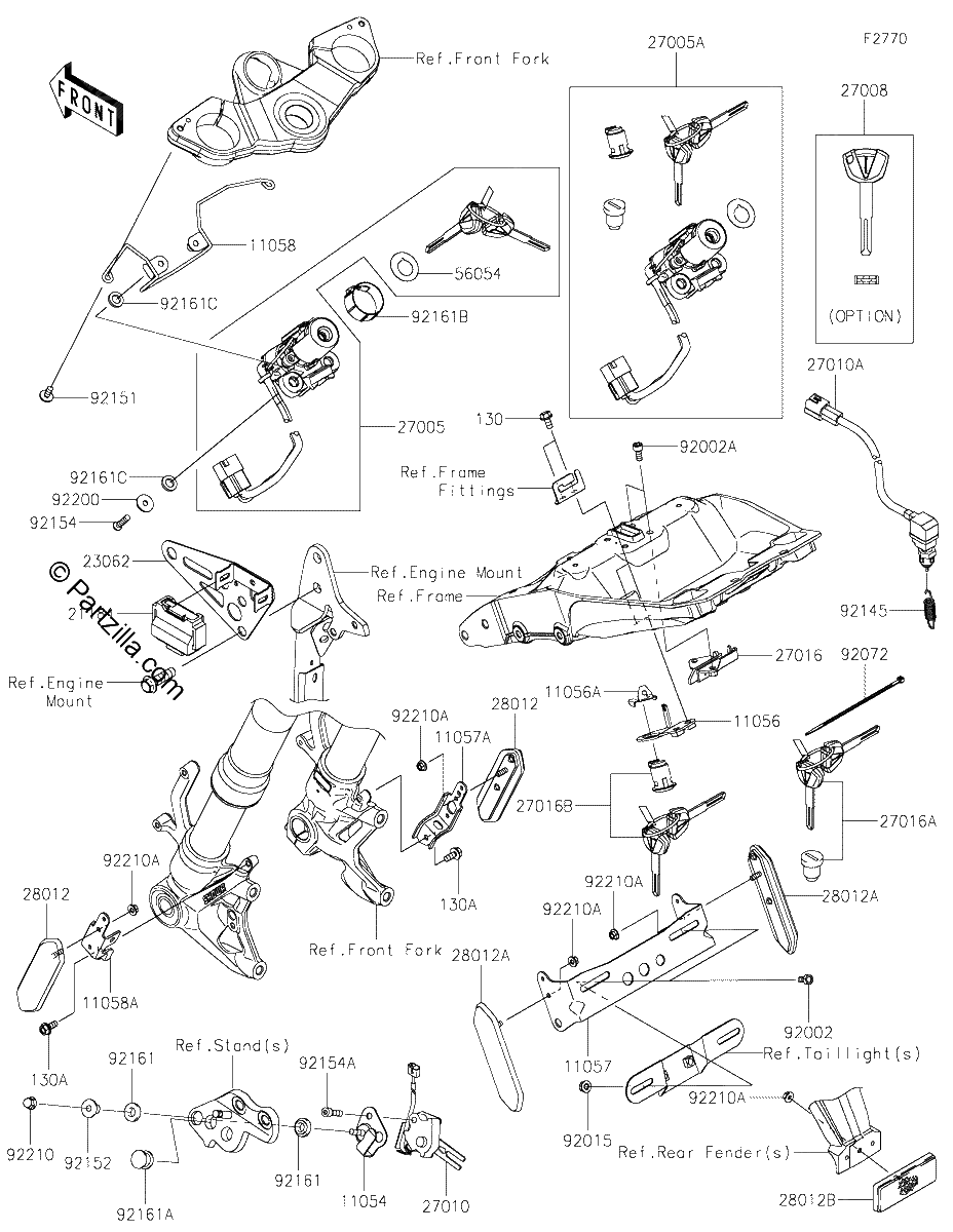 Diagrama de IGNITION SWITCH LOCKS REFLECTORS