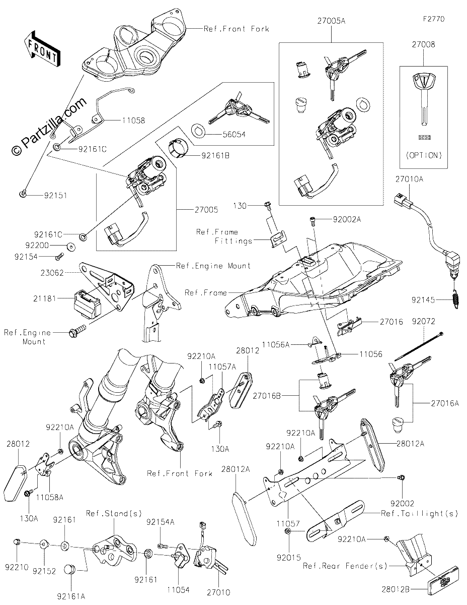 Diagrama de IGNITION SWITCH LOCKS REFLECTORS