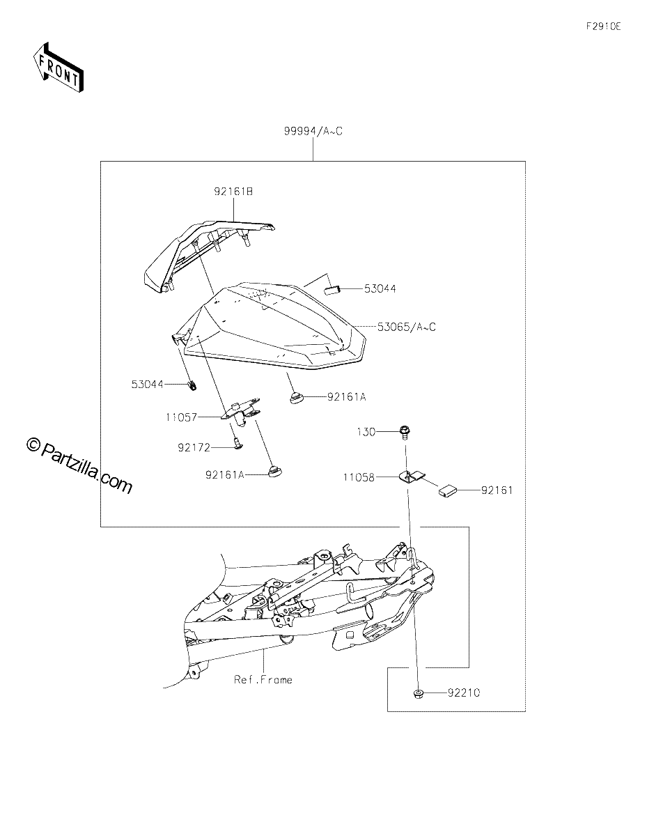 Diagrama de ACCESSORY PILLION SEAT COVER