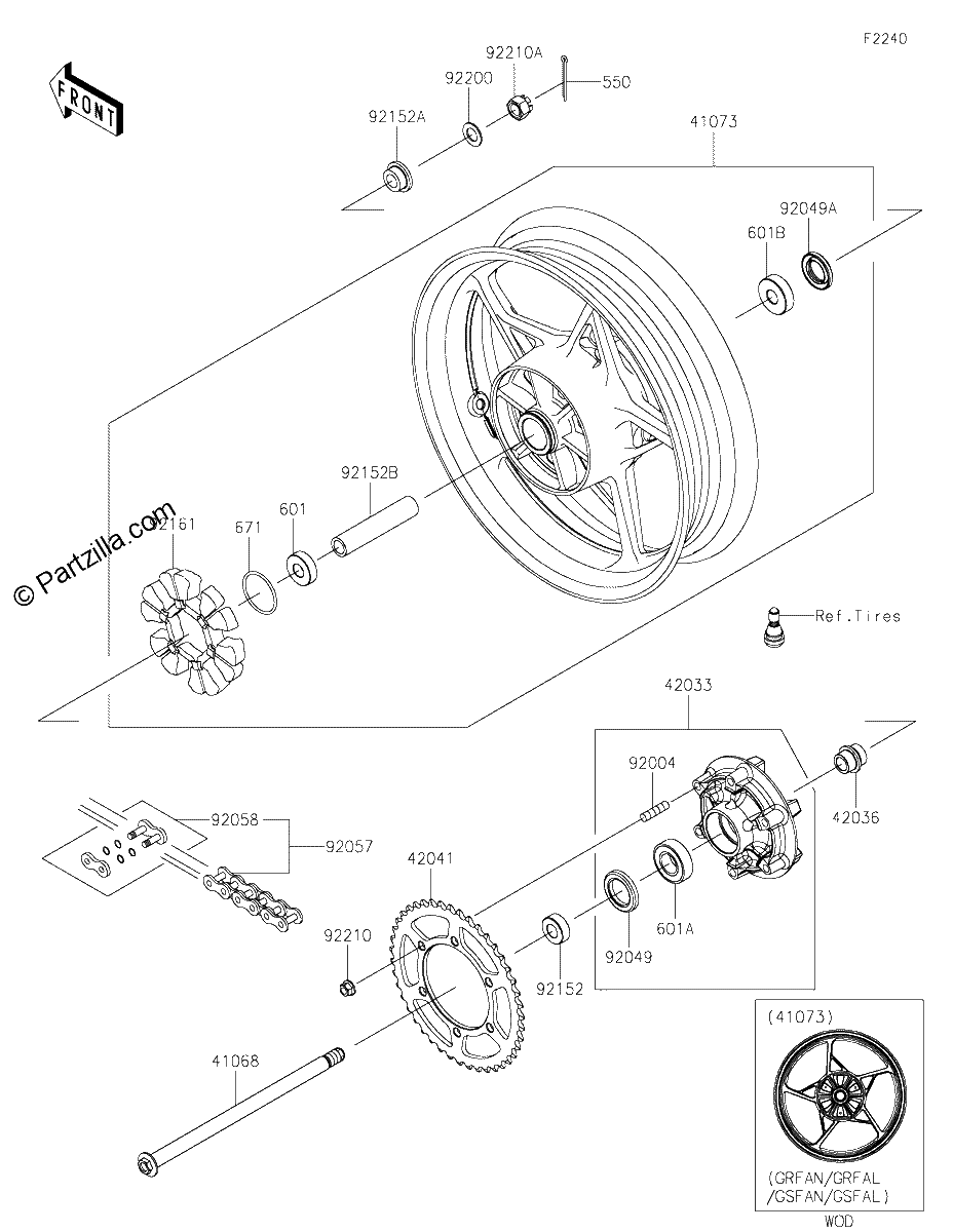 Diagrama de REAR WHEEL CHAIN