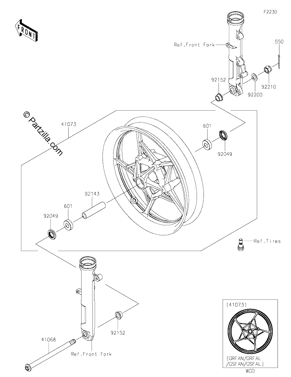 Diagrama de FRONT WHEEL