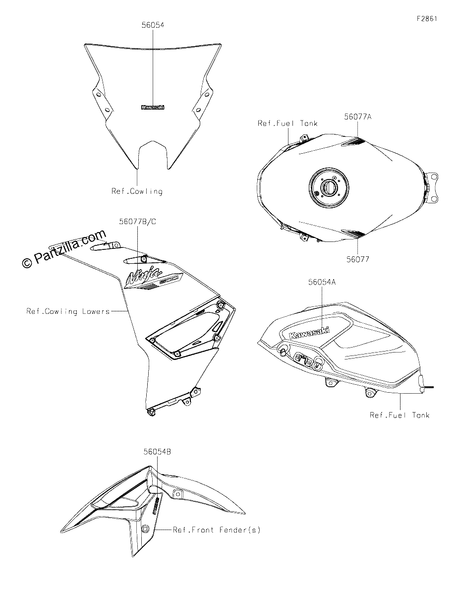 Diagrama de DECALS SILVER GRFNN GRFNL GSFNN GSFNL