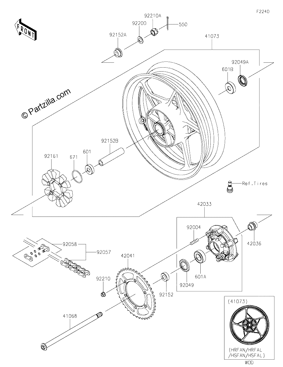 Diagrama de REAR WHEEL CHAIN