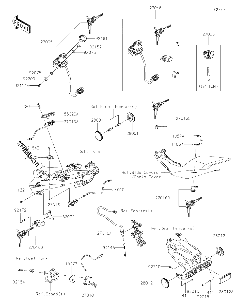 Diagrama de IGNITION SWITCH LOCKS REFLECTORS