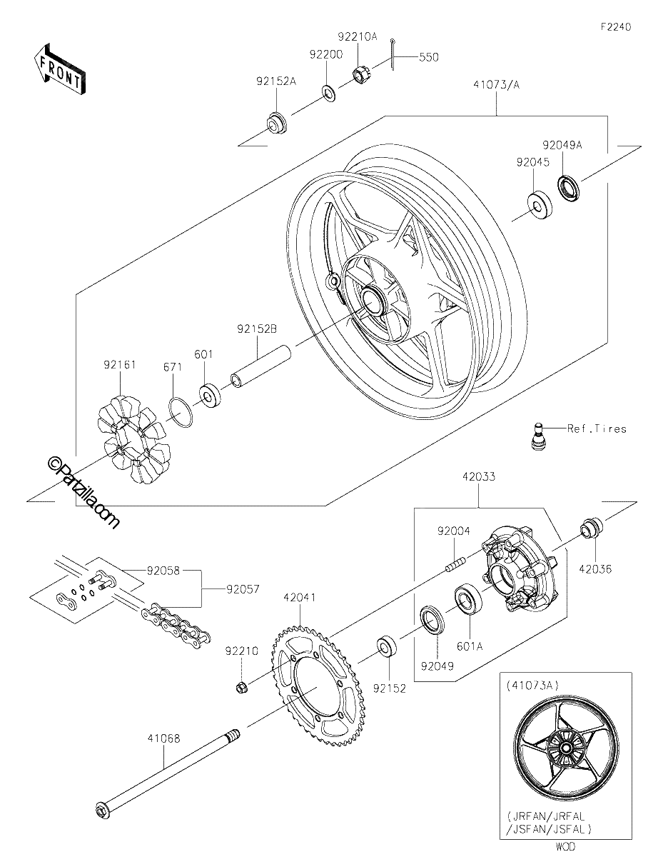 Diagrama de REAR WHEEL CHAIN