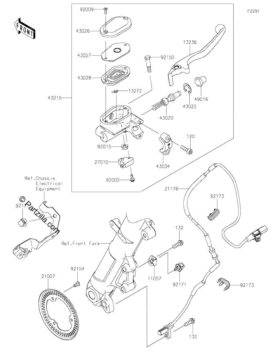 Diagrama de FRONT MASTER CYLINDER