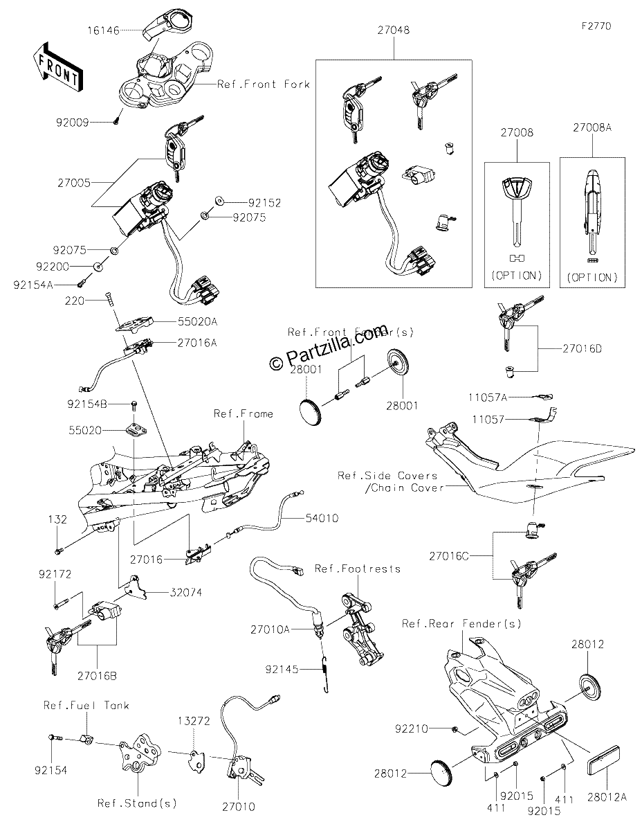 Diagrama de IGNITION SWITCH LOCKS REFLECTORS