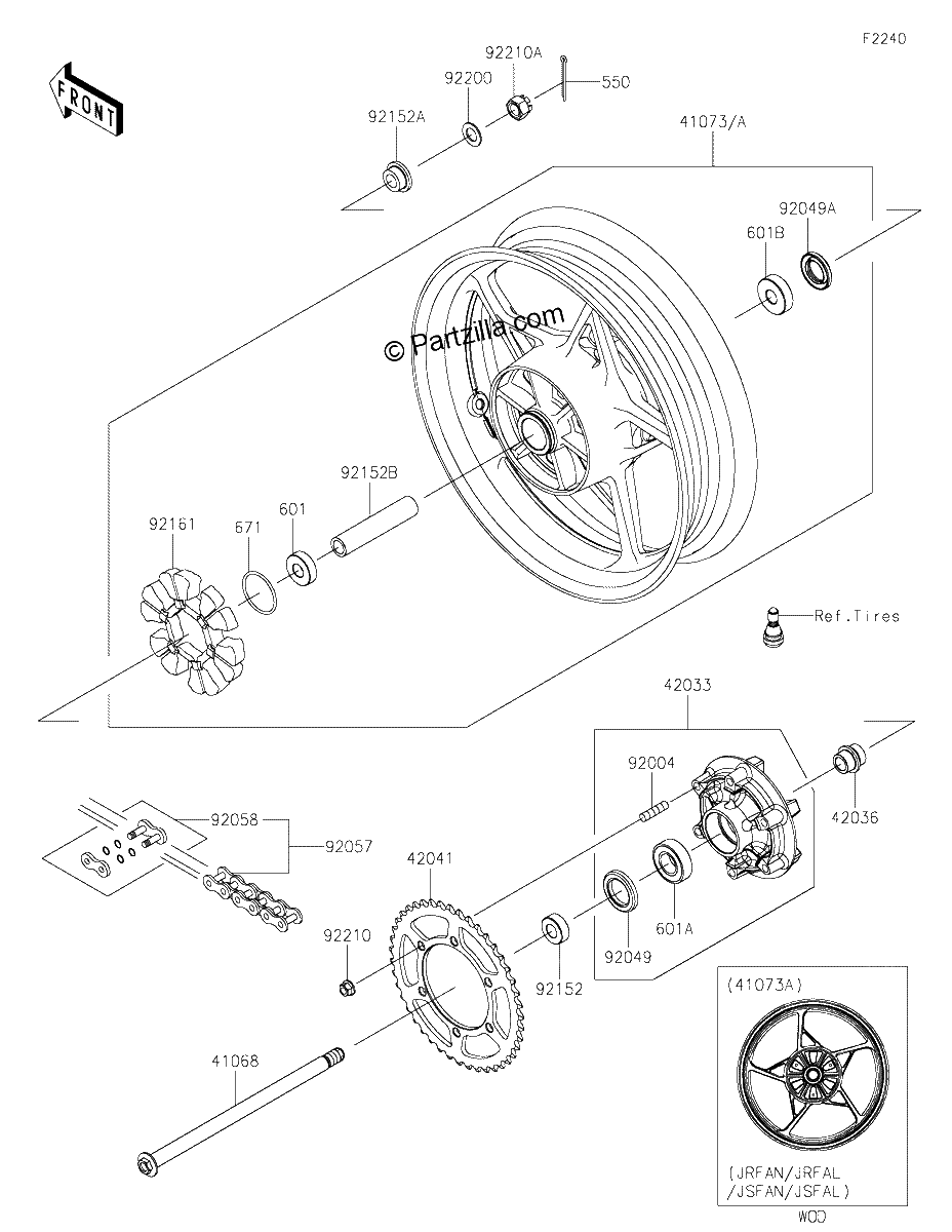 Diagrama de REAR WHEEL CHAIN